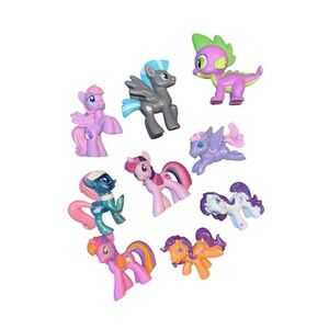 Hasbro My Little‎ Pony Ponyville Figures Lot Of 9 HTF Sparkly 1"-2"